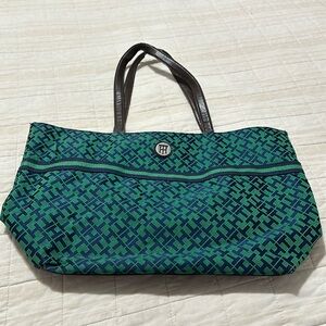 Tommy Hilfiger Green Logo Shoulder Tote
